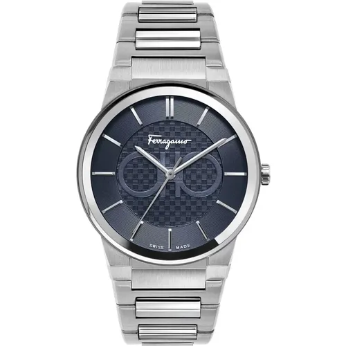 Sapphire Herren Armbanduhr 3 Zeiger Uhr , male, Sizes: ONE SIZE - Salvatore Ferragamo - Modalova