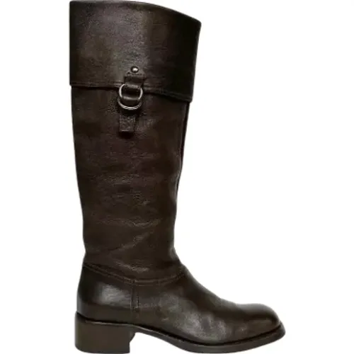 Pre-owned Leather boots , female, Sizes: 5 1/2 UK - Miu Miu Pre-owned - Modalova