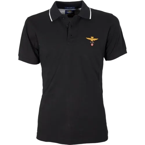 Basic Cotton Short Sleeve Polo Shirt , male, Sizes: 4XL - aeronautica militare - Modalova