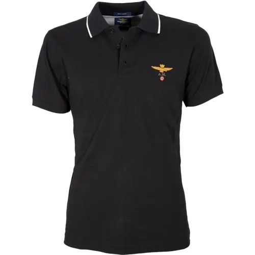 Basic Cotton Short Sleeve Polo Shirt , male, Sizes: M, 4XL, 2XL, 3XL - aeronautica militare - Modalova