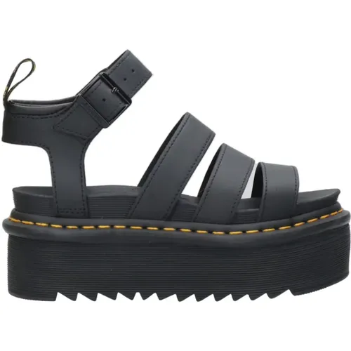 Leather Flat Sandals with Ankle Strap , female, Sizes: 6 UK, 7 UK - Dr. Martens - Modalova