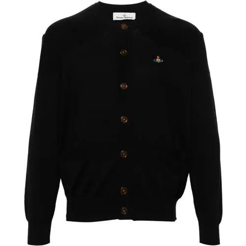 Sweater with Orb Logo Embroidery , male, Sizes: S - Vivienne Westwood - Modalova