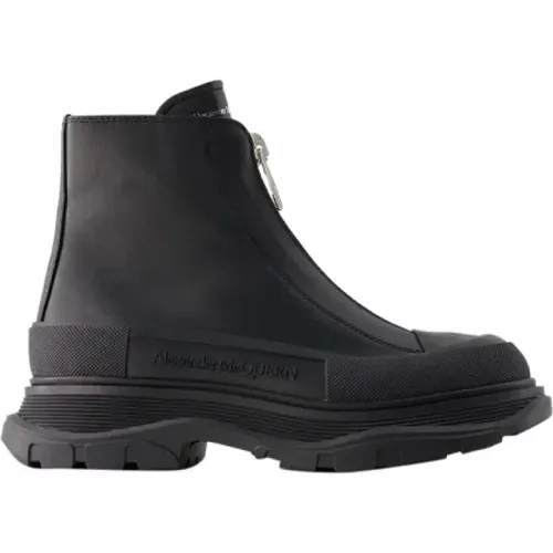 Leder boots , Damen, Größe: 38 1/2 EU - alexander mcqueen - Modalova