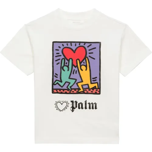 Kurzarm Rundhals T-Shirt - Palm Angels - Modalova