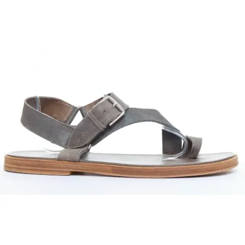 Pre-owned Leather sandals , male, Sizes: 9 UK - Hermès Vintage - Modalova