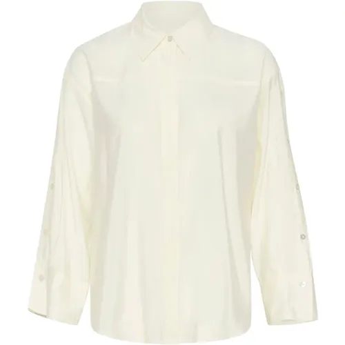 Weiße Button Shirt Slelia Bluse , Damen, Größe: XL - Soaked in Luxury - Modalova