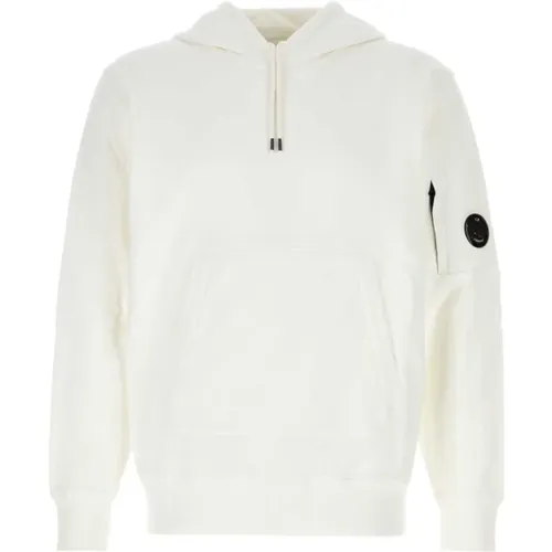 Weißer Baumwoll-Sweatshirt , Herren, Größe: S - C.P. Company - Modalova