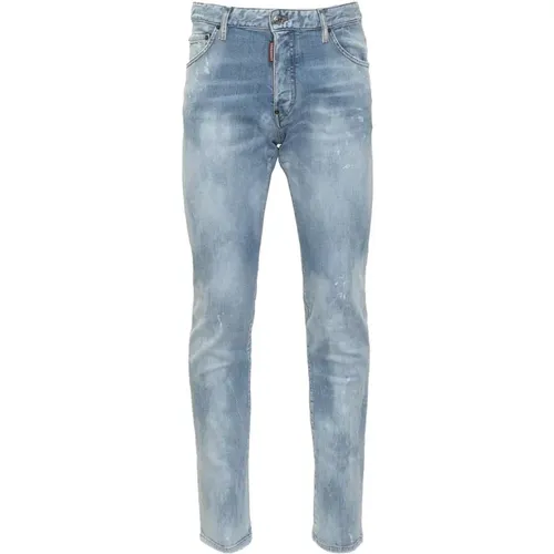 Slim-fit Jeans mit gewaschenem und gealtertem Look , Herren, Größe: S - Dsquared2 - Modalova