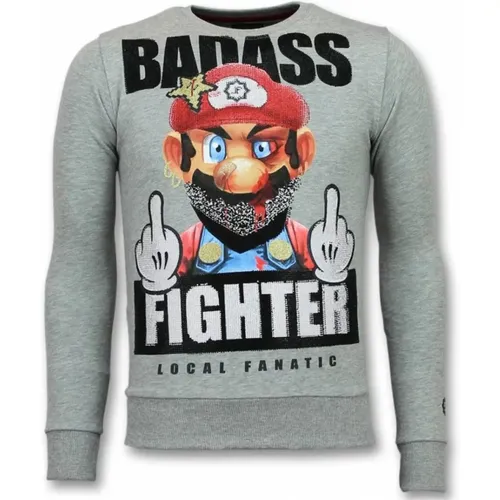 Mario Fight Club Sweater - Herrenpullover - 11-6298G - Local Fanatic - Modalova
