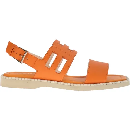 Oranger Sandale - Regular Fit - Geeignet für Warmes Klima - 100% Leder - Hogan - Modalova