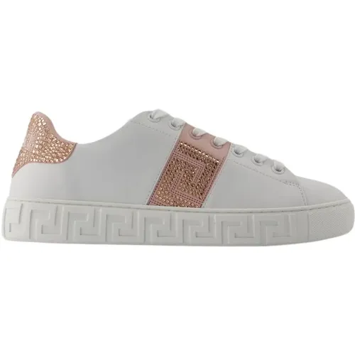 Pink Sneakers - Suede Leather - Lace Up , female, Sizes: 7 UK, 5 UK, 3 UK, 4 UK, 6 UK - Versace - Modalova