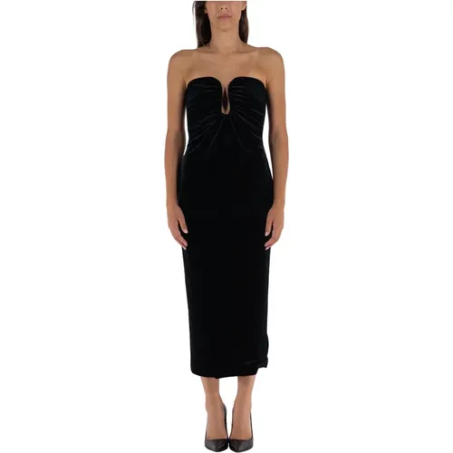 Velvet Strapless Midi Dress , female, Sizes: 3XS - Self Portrait - Modalova