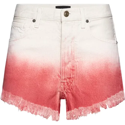 Helle Rote Denim-Shorts Raw Denim , Damen, Größe: W27 - Alanui - Modalova