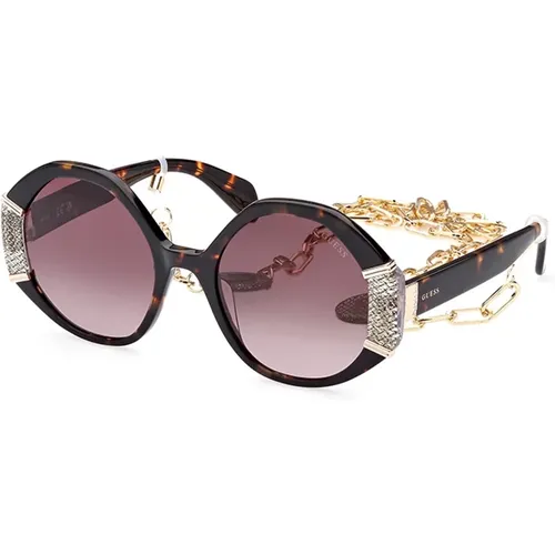 Stylische Sonnenbrille mit verspiegelten braunen Gläsern , Damen, Größe: 54 MM - Guess - Modalova