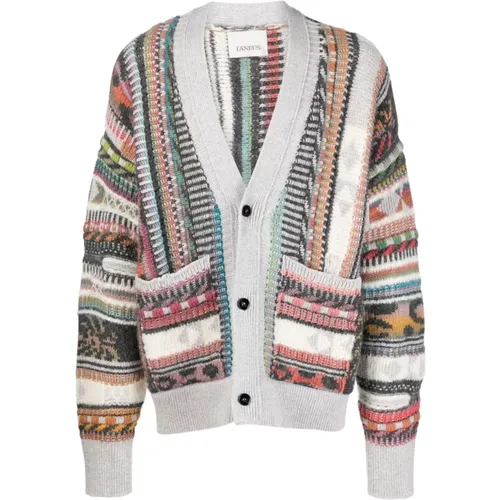 Jaquard Cardigan , Herren, Größe: XL - Laneus - Modalova