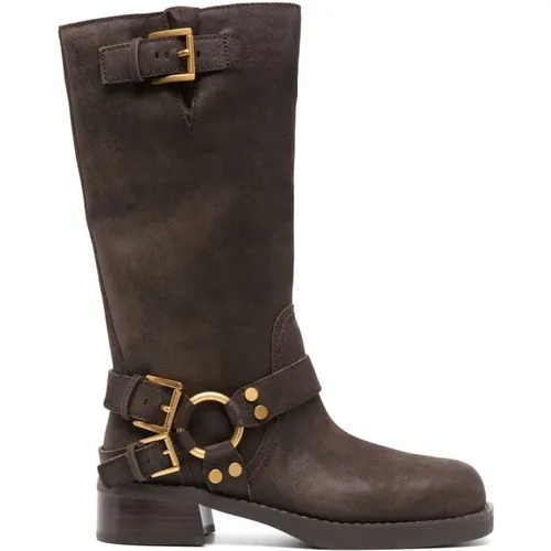 Suede Mid-Calf Boots , female, Sizes: 6 1/2 UK, 5 UK, 3 1/2 UK, 7 UK, 2 UK, 6 UK, 3 UK, 4 1/2 UK - Michael Kors - Modalova