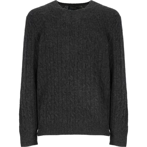 Dunkelgrauer Woll-Kaschmir-Pullover , Herren, Größe: XL - Ralph Lauren - Modalova