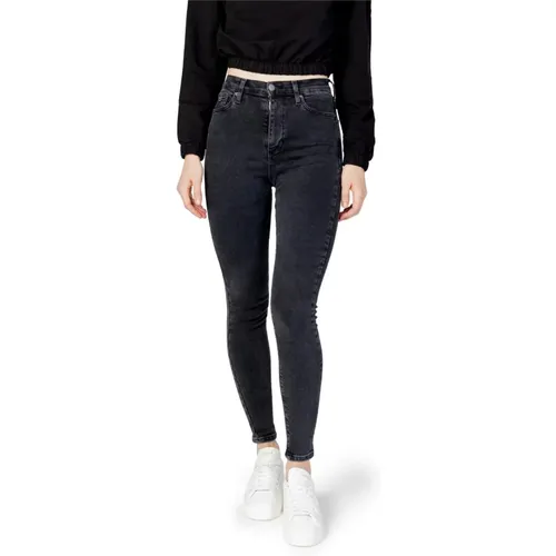 Schwarze Jeans mit Reißverschluss und Knopfverschluss , Damen, Größe: W28 L32 - Tommy Jeans - Modalova