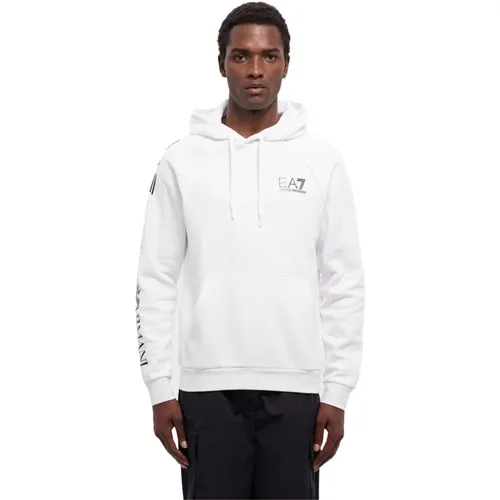 Baumwoll-Hoodie - Bedrucktes Logo , Herren, Größe: M - Emporio Armani EA7 - Modalova