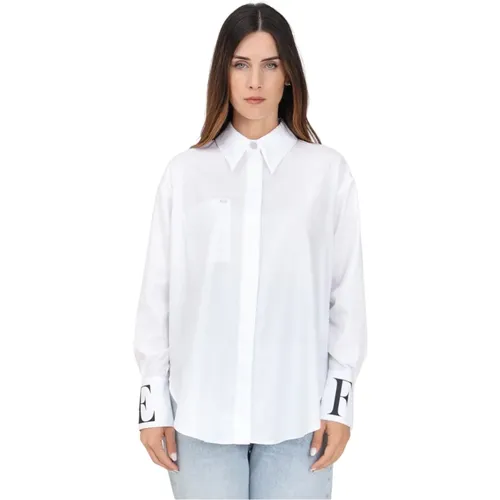 Elegant Shirt with Monogram Cuffs , female, Sizes: L, XL, S, M, 2XL - Elisabetta Franchi - Modalova