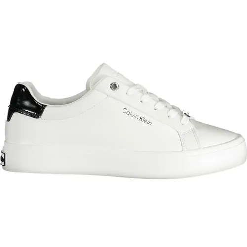 Sportliche Schnürsneaker Weiß Kontrast Logo , Damen, Größe: 38 EU - Calvin Klein - Modalova