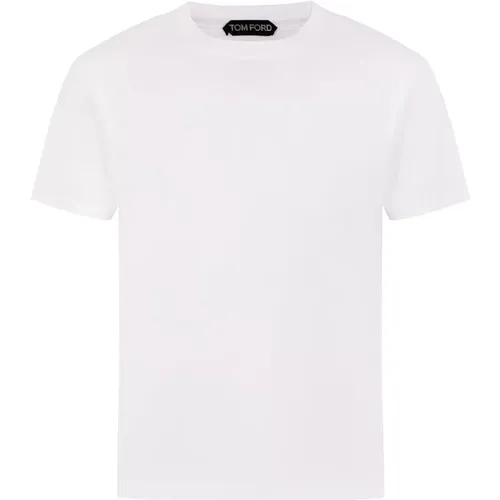 Geripptes Jersey T-Shirt , Herren, Größe: S - Tom Ford - Modalova