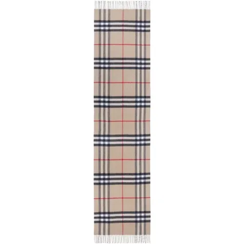 Check Cashmere Scarf , male, Sizes: ONE SIZE - Burberry - Modalova