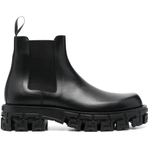 Schwarze Stiefel - Stilvolles Design , Herren, Größe: 42 EU - Versace - Modalova