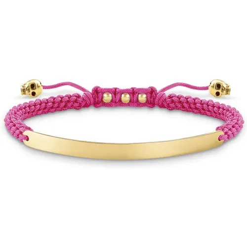 Pink/Gold Bracelet with Nylon Accents , female, Sizes: ONE SIZE - Thomas Sabo - Modalova