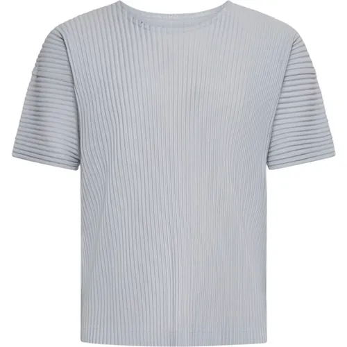 Plissierte T-Shirts und Polos Grau , Herren, Größe: L - Issey Miyake - Modalova