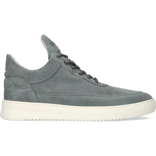 Grüne Wildleder Low Top Sneakers , Herren, Größe: 42 EU - Filling Pieces - Modalova