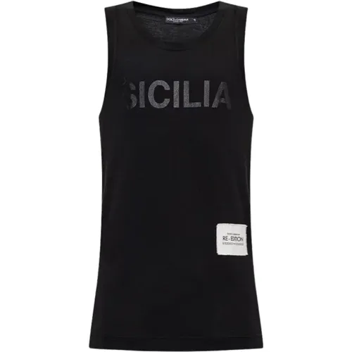 Ärmelloses T-Shirt 'Re-Edition S/S 2003' Kollektion , Herren, Größe: M - Dolce & Gabbana - Modalova