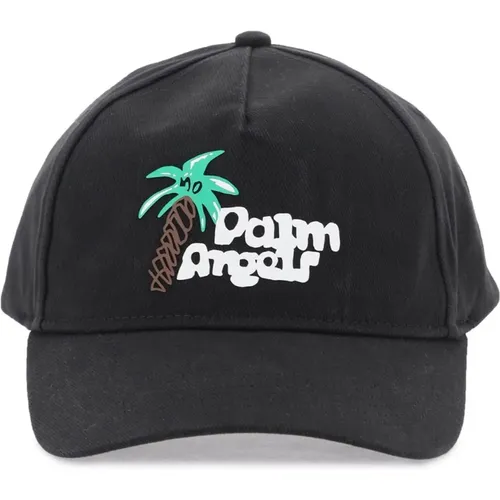 Sketchy Baseball Cap mit Gummi-Buchstaben , Herren, Größe: ONE Size - Palm Angels - Modalova