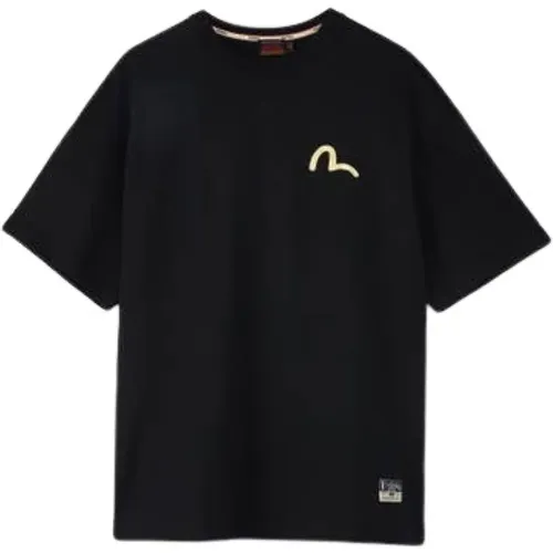 Stilvolle Schwarze T-Shirts und Polos - Evisu - Modalova