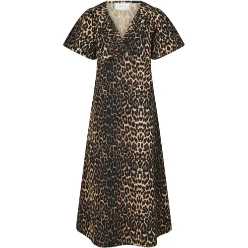 Leopard Print Dress Illana Style , female, Sizes: S - NEO NOIR - Modalova