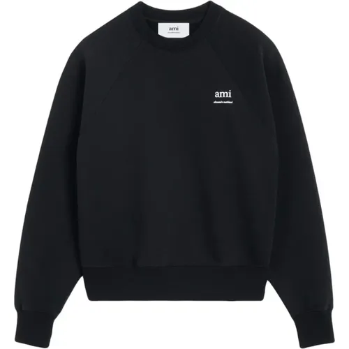 Organic Cotton Sweatshirt with Logo Print , male, Sizes: L, XL, S, M - Ami Paris - Modalova