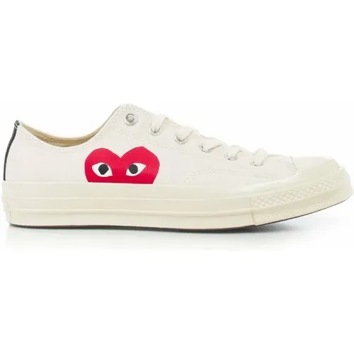 Big Heart Low Top Sneakers , female, Sizes: 8 1/2 UK - Comme des Garçons Play - Modalova