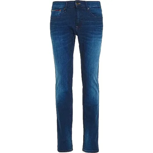 Slim Fit Fade Effect Jeans , Herren, Größe: W30 - Tommy Hilfiger - Modalova