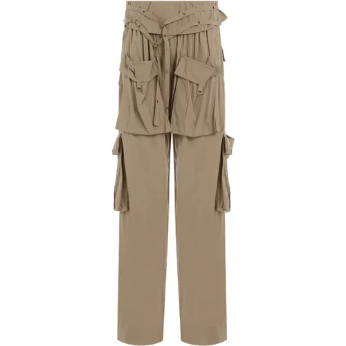 Khaki Cargo Trousers , female, Sizes: XS, S - Isabel marant - Modalova