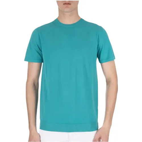 Baumwoll-T-Shirt mit Rippenbund , Herren, Größe: XL - Daniele Fiesoli - Modalova
