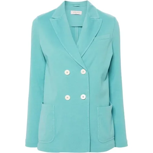 Strukturierte Blau-Grüne Jacke , Damen, Größe: 2XS - Circolo 1901 - Modalova