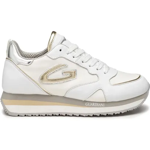 Weiße Retro Style Sneakers , Damen, Größe: 37 EU - Alberto Guardiani - Modalova