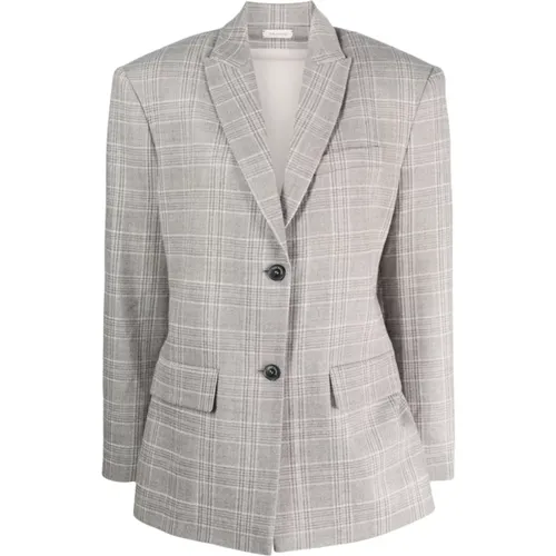 Grey Wool Blend Blazers , female, Sizes: M - The Mannei - Modalova