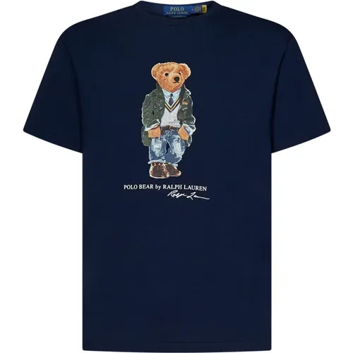 Blaue Polo Bear Graphic T-Shirts und Polos , Herren, Größe: L - Polo Ralph Lauren - Modalova