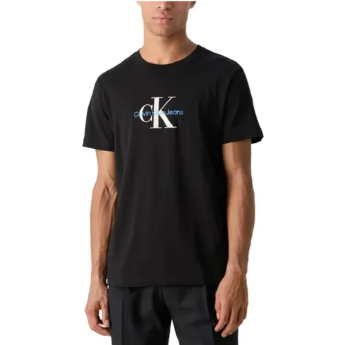 Distressed Logo Print T-shirt , male, Sizes: S, 2XL, L - Calvin Klein - Modalova