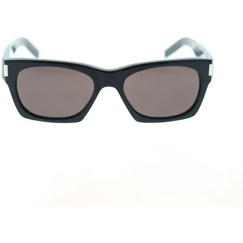 Bold Rectangular Sunglasses with Metal Angular Details , unisex, Sizes: 54 MM - Saint Laurent - Modalova