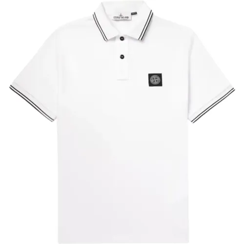 Weiße Polo mit Kompass-Logo - Stone Island - Modalova