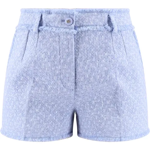 Wool Blend Frayed Shorts , female, Sizes: XS - Dolce & Gabbana - Modalova