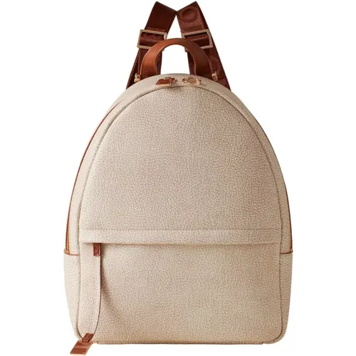 Stylish Medium Backpack in Sand Color , female, Sizes: ONE SIZE - Borbonese - Modalova