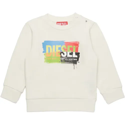 Sweatshirt mit Rundhalsausschnitt und Multicolor-Druck - Diesel - Modalova